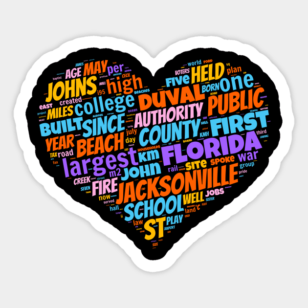 I love Jacksonville Sticker by Superfunky